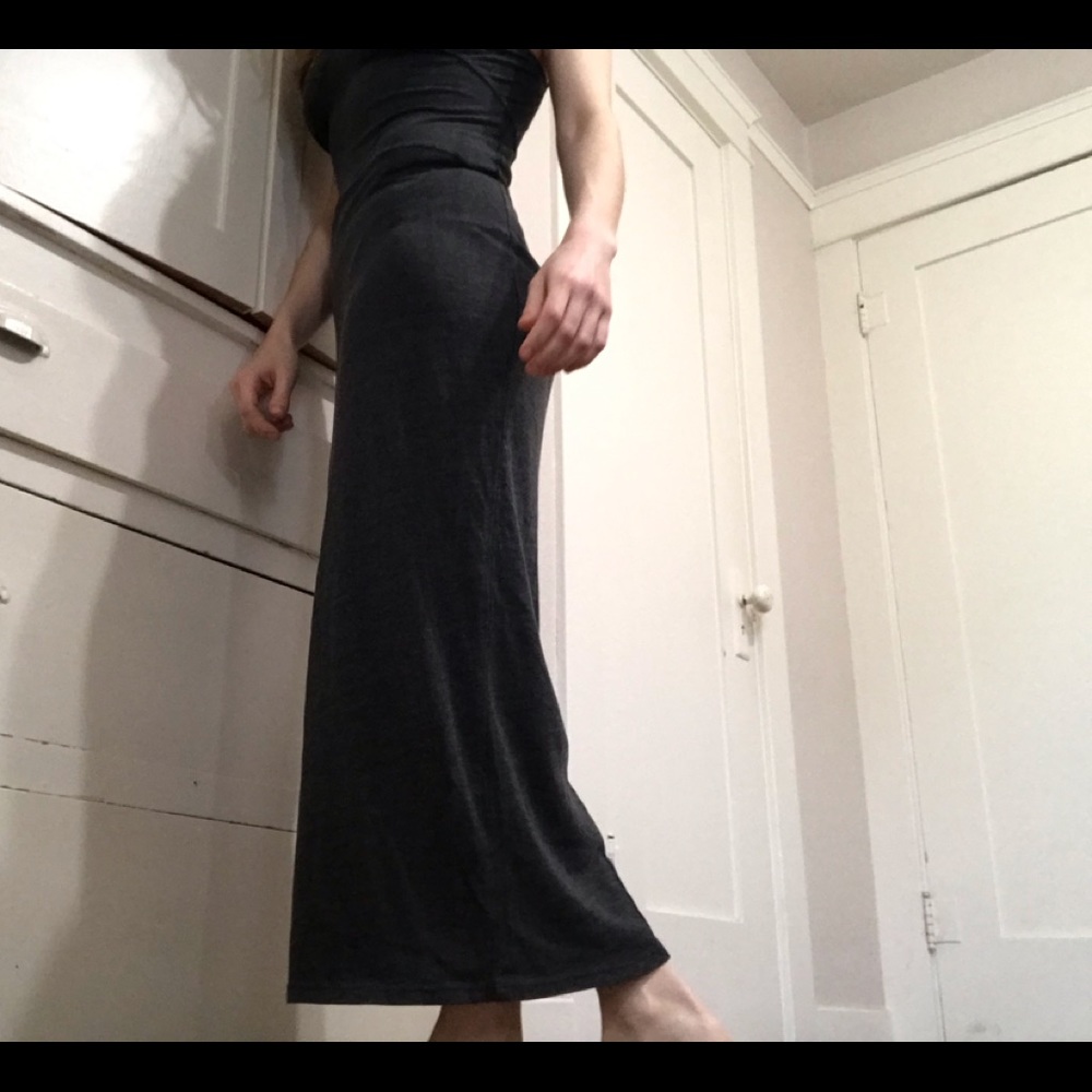 Raquel Allegra basic maxi gray dress coquette girl resort wear minimalist - Picture 6 of 8